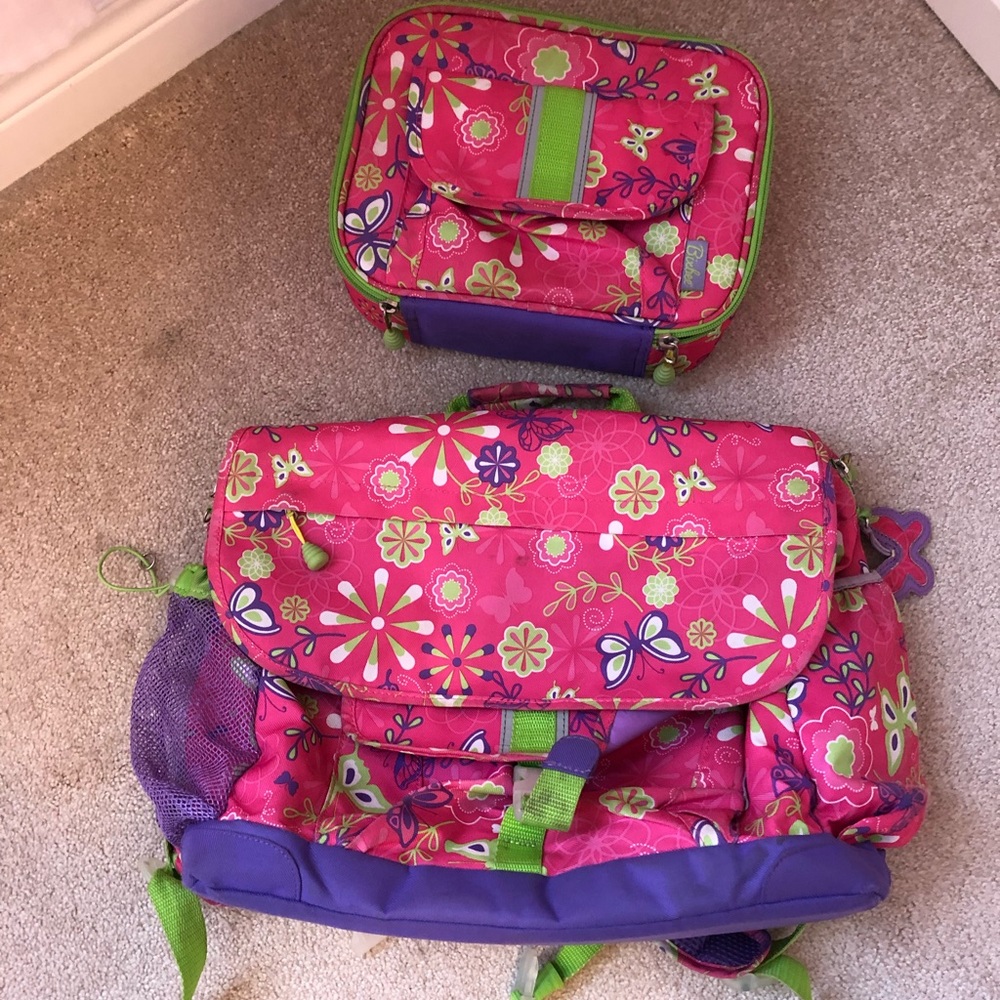 Bixbee backpack with matching lunch bag